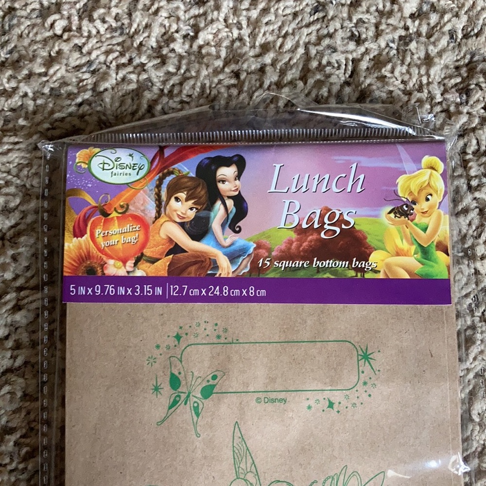 NEW Disney Fairies 15 Square Bottom Bags - Picture 3 of 3